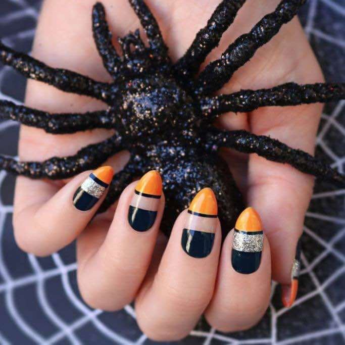 candy corn Halloween nails