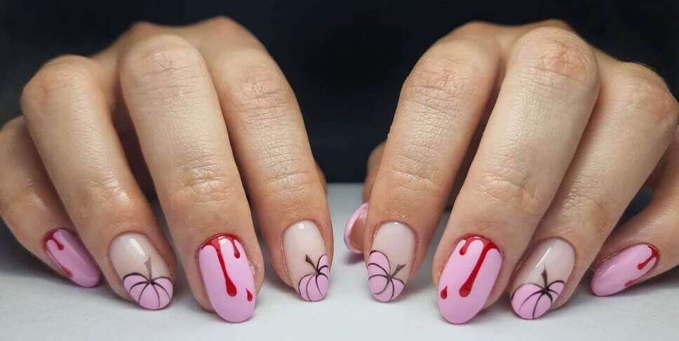 pink halloween nail ideas