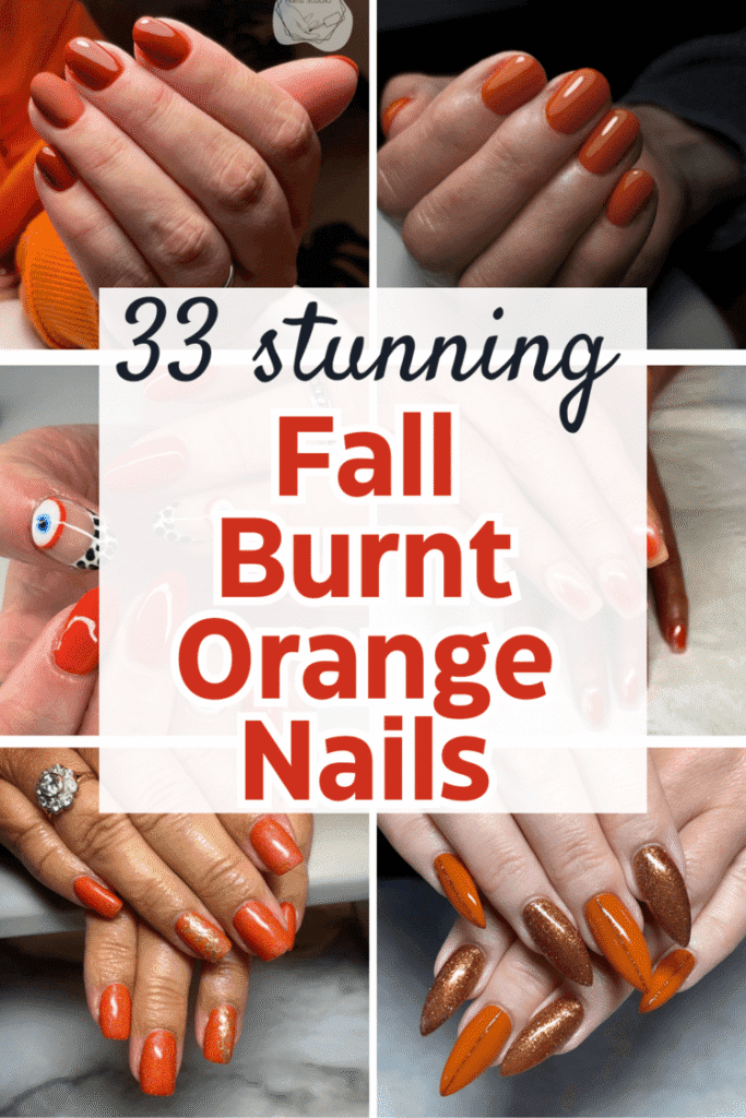 fall Burnt orange nail designs 
