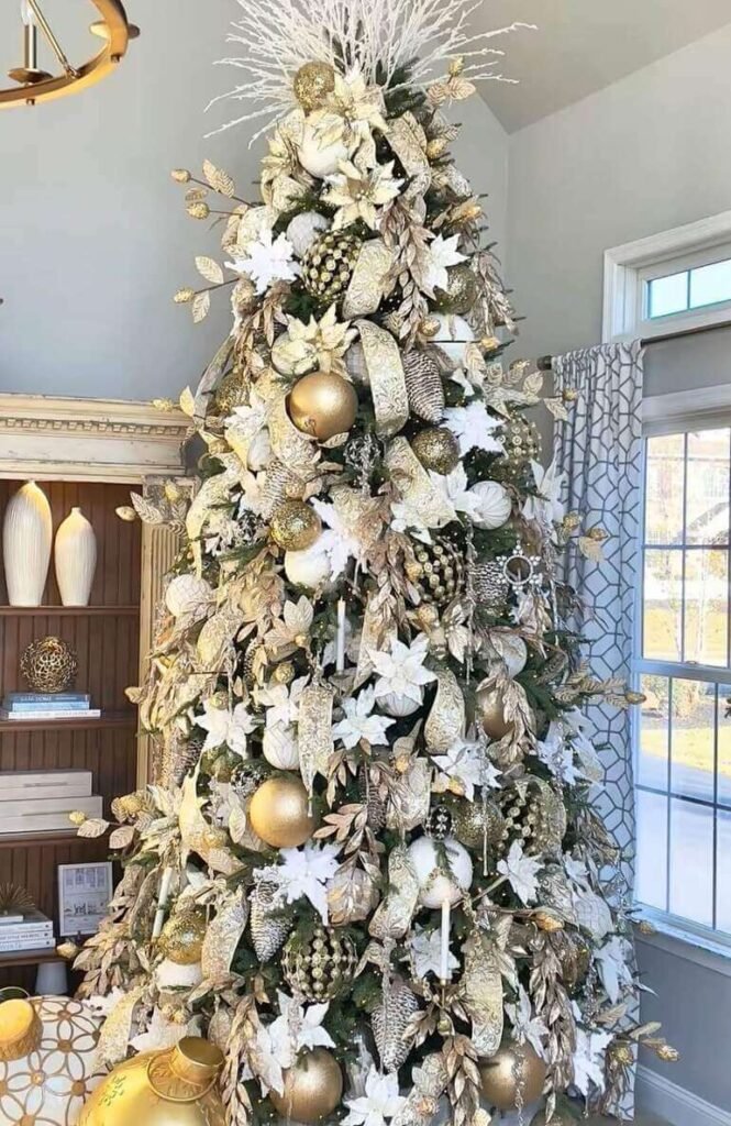 white and green christmas tree ideas