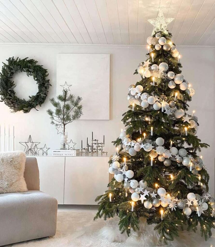 green and white christmas tree ideas