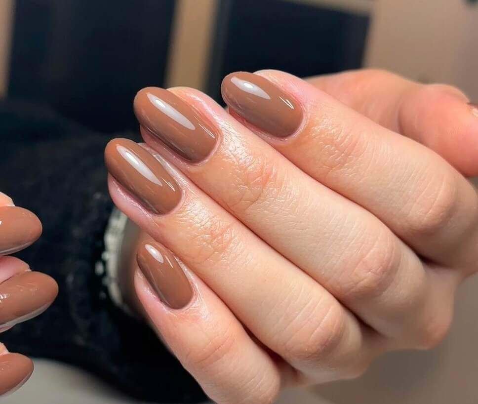 chocolate brown nails