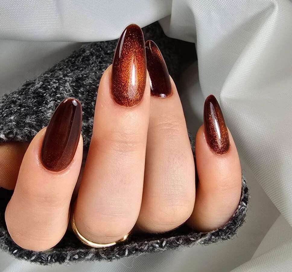 chocolate brown nails