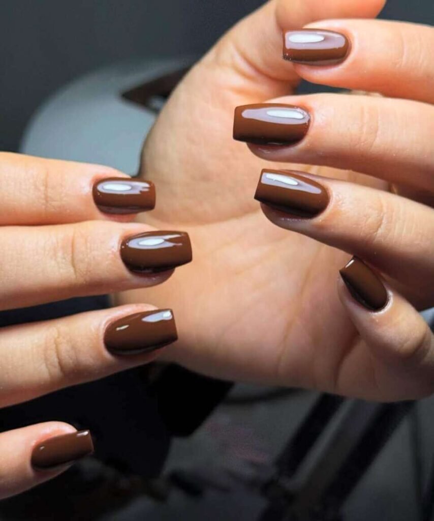 coffin brown nail designs