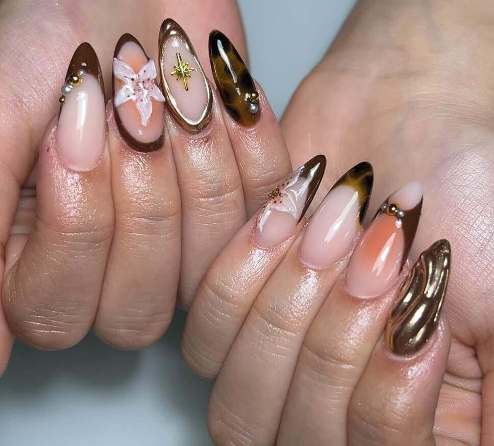 brown nail designs