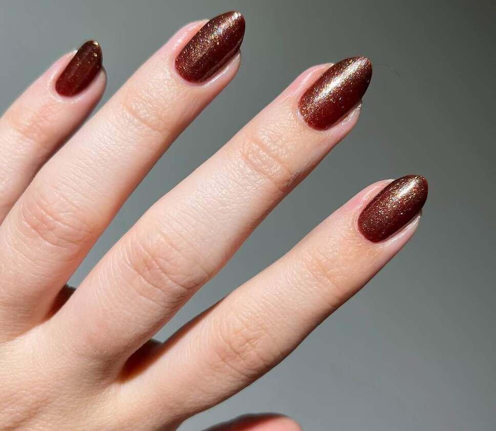 almond brown nails