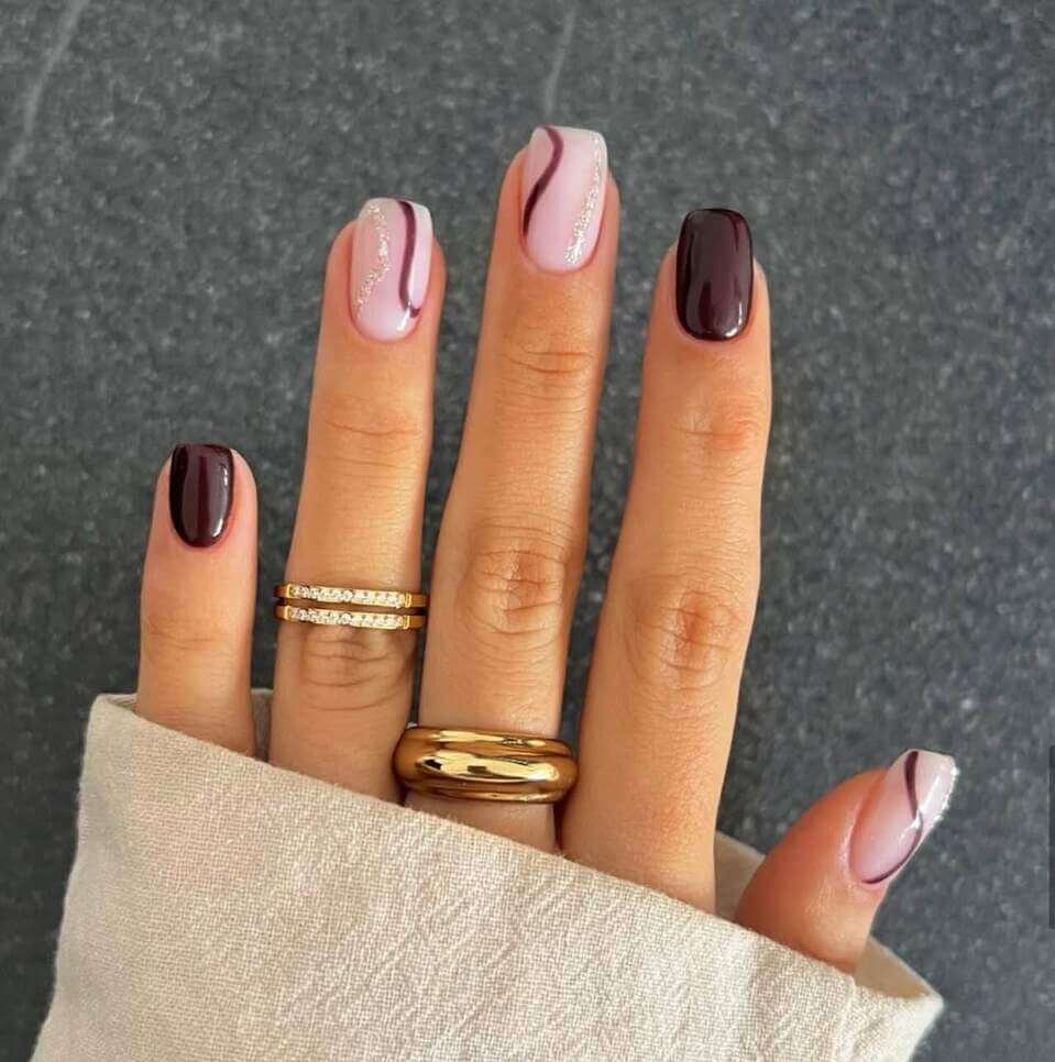 chocolate brown nails