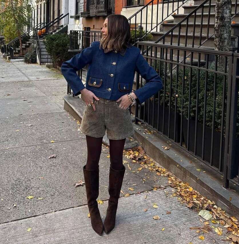 fall brunch outfits with shorts