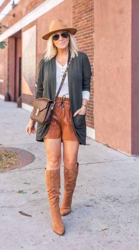 fall brunch outfits with shorts
