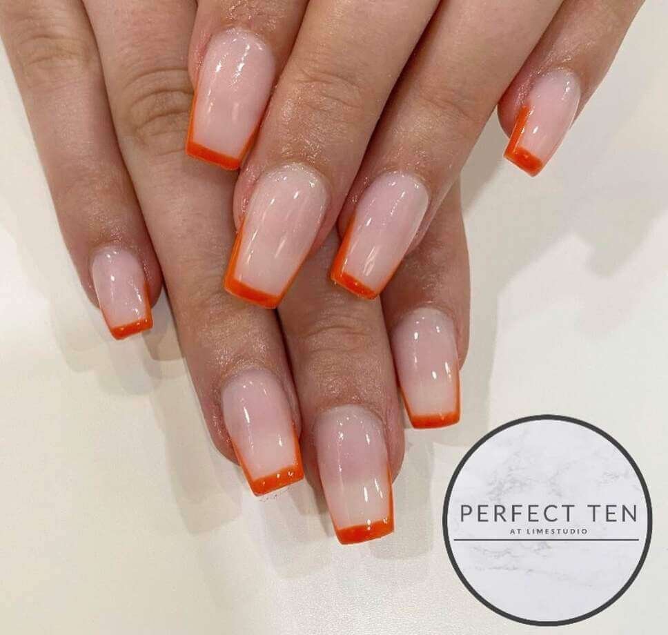 burnt orange french tips