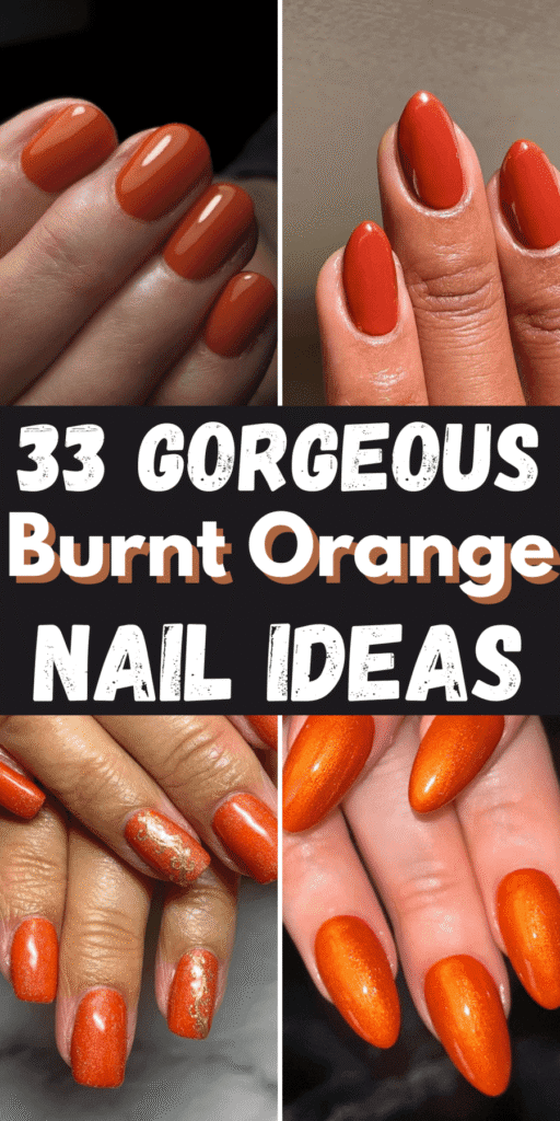 fall burnt orange nail designs 