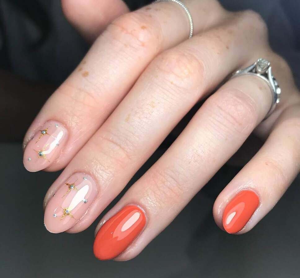 fall burnt orange nail designs