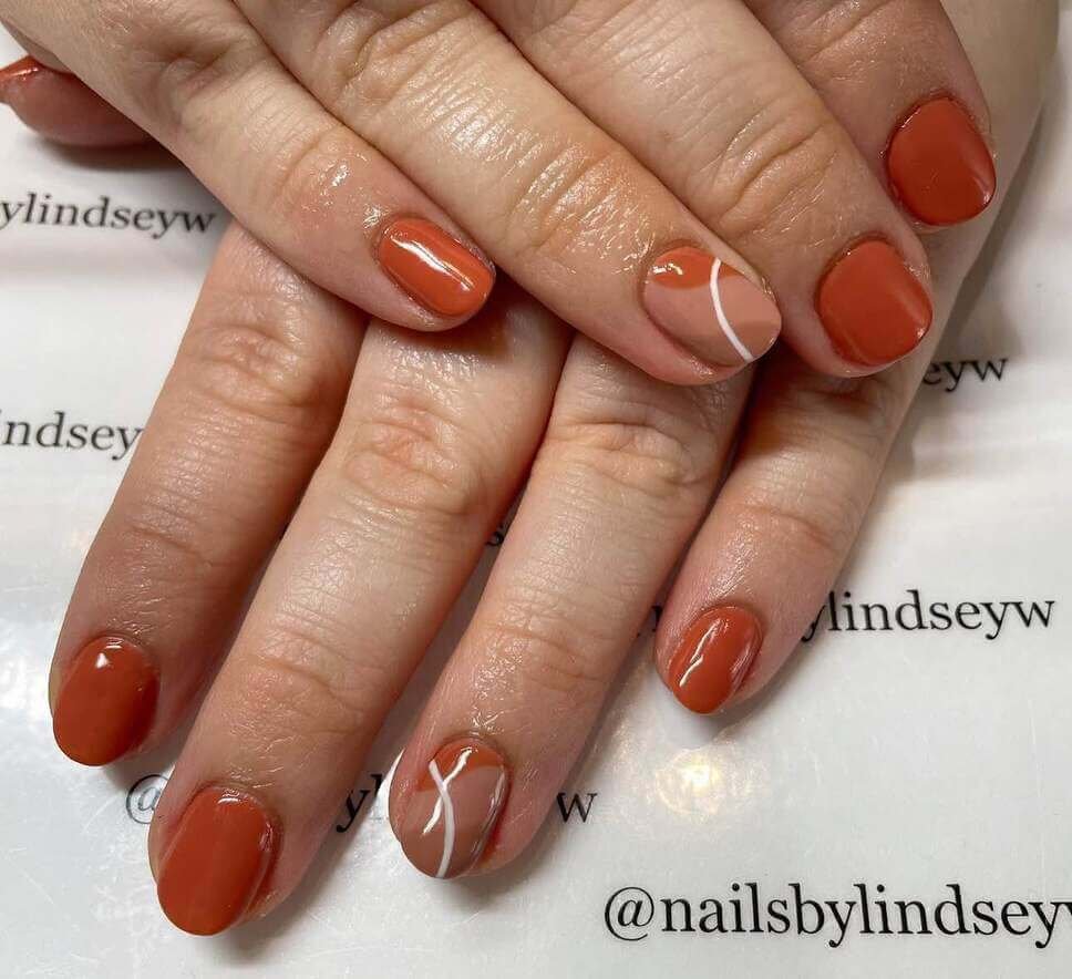 fall burnt orange nail designs
