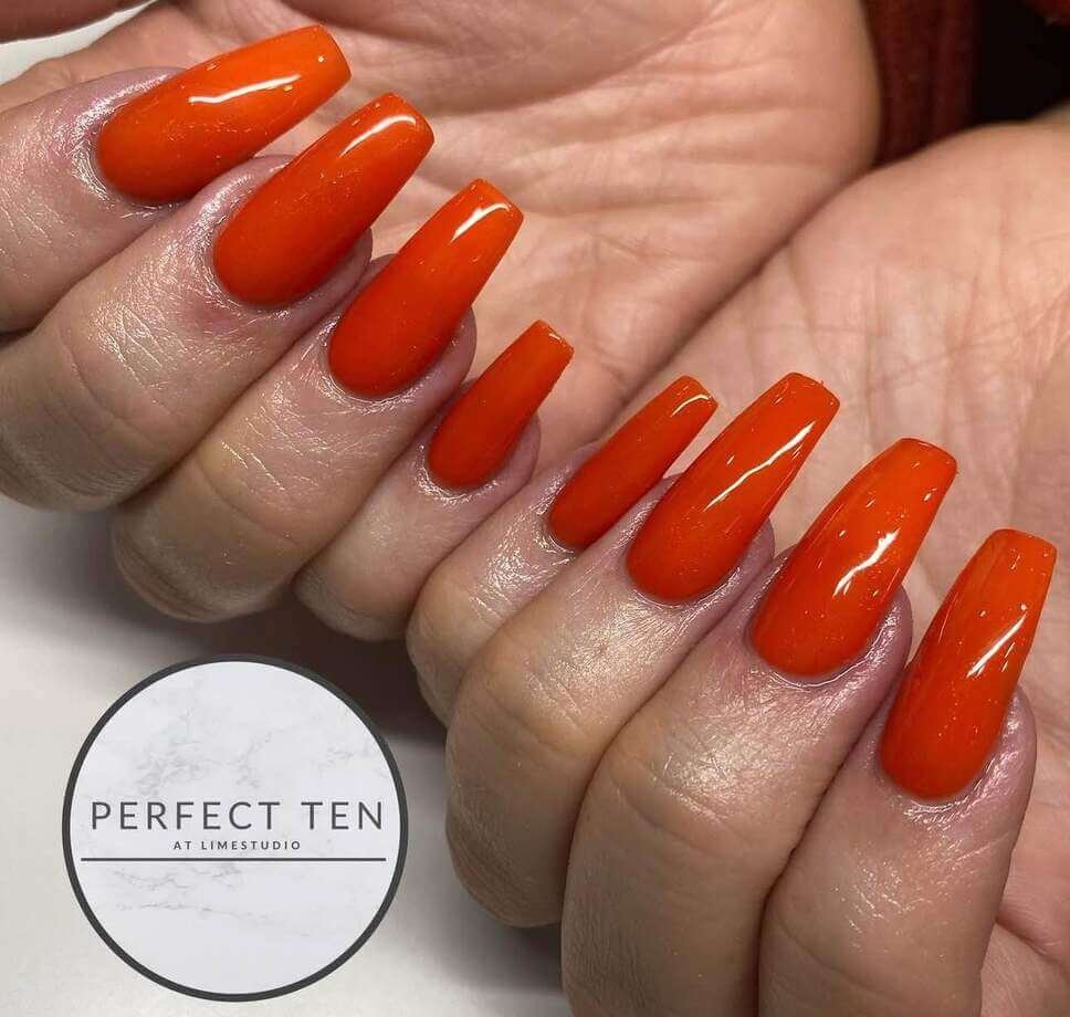 fall burnt orange nail designs