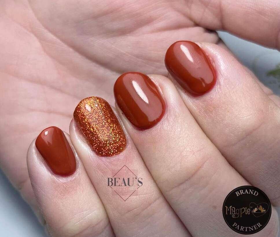 coffin fall nail designs burnt orange