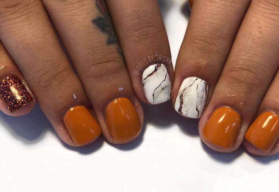 fall burnt orange nail designs