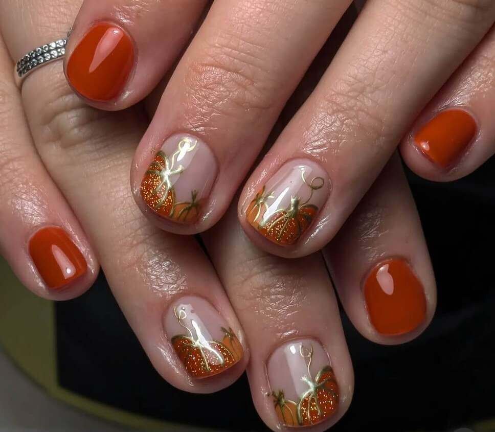 fall burnt orange nail designs