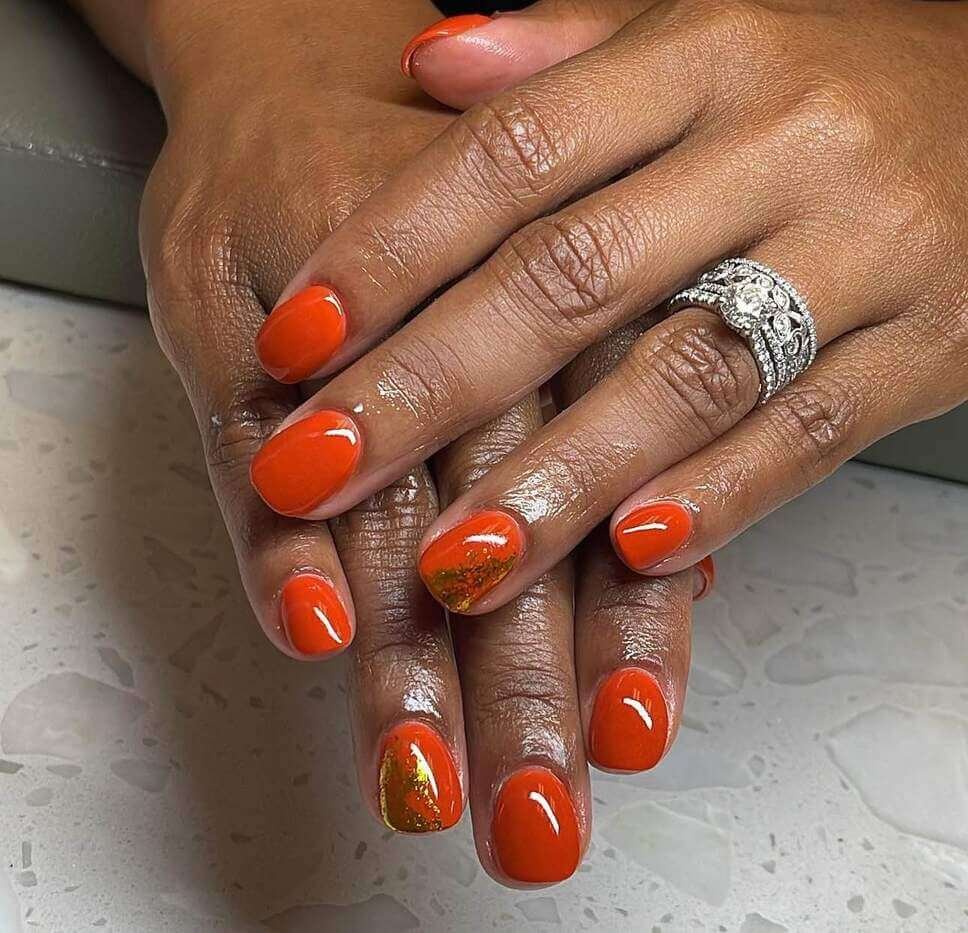 fall burnt orange nail designs