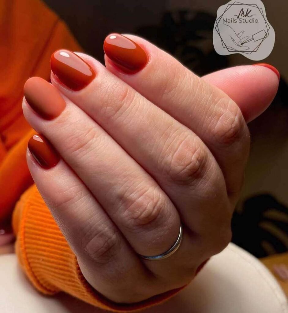 fall burnt orange nails