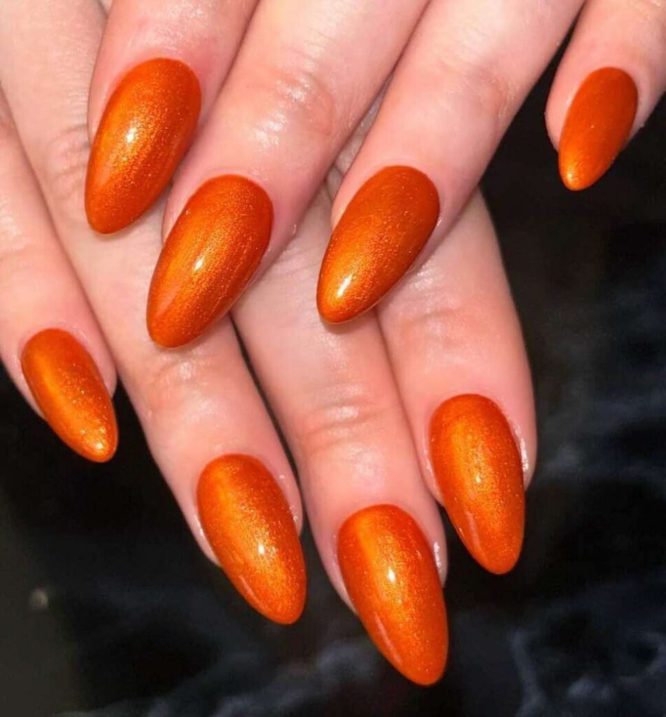 sparkly burnt orange nails