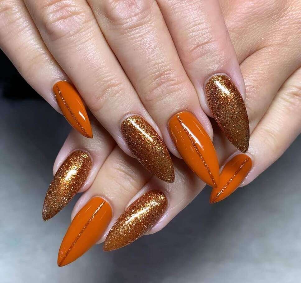 fall burnt orange nail designs