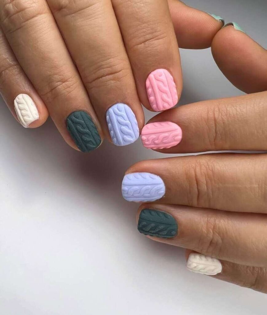 pastel sweater nail designs