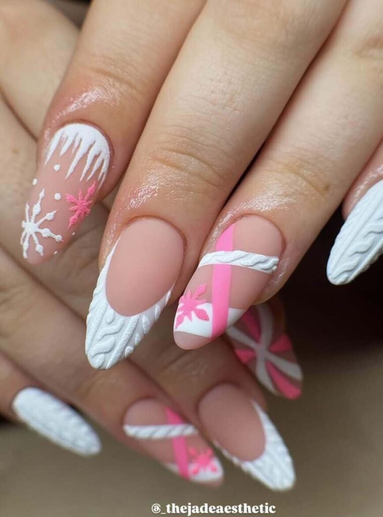 christmas sweater nail designs