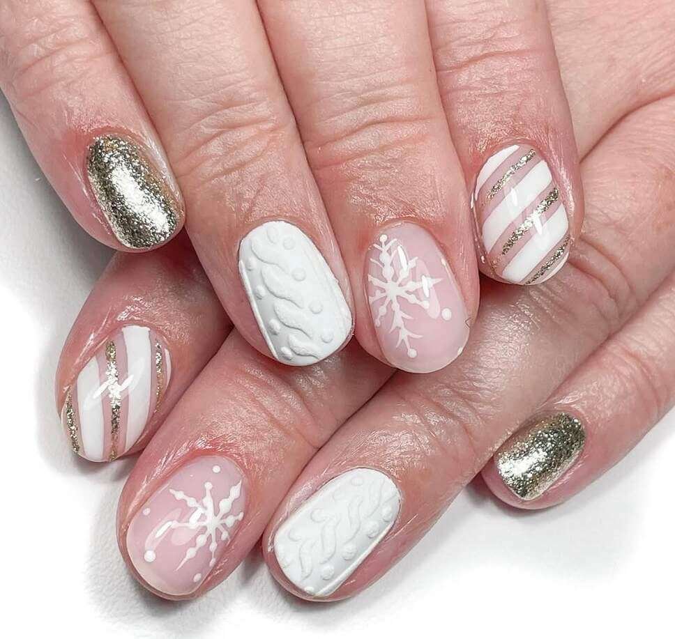 sparkly sweater nails