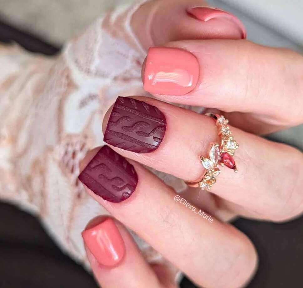 sweater nail designs short