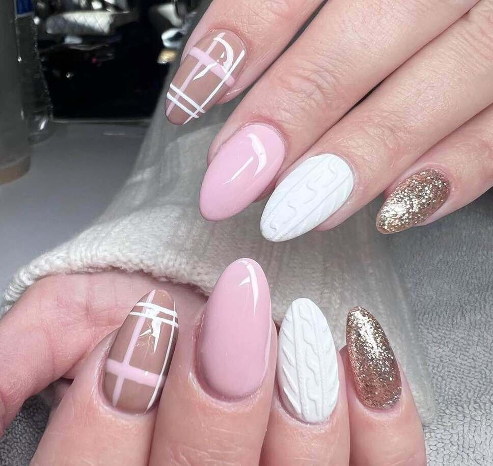 sparkly sweater nails