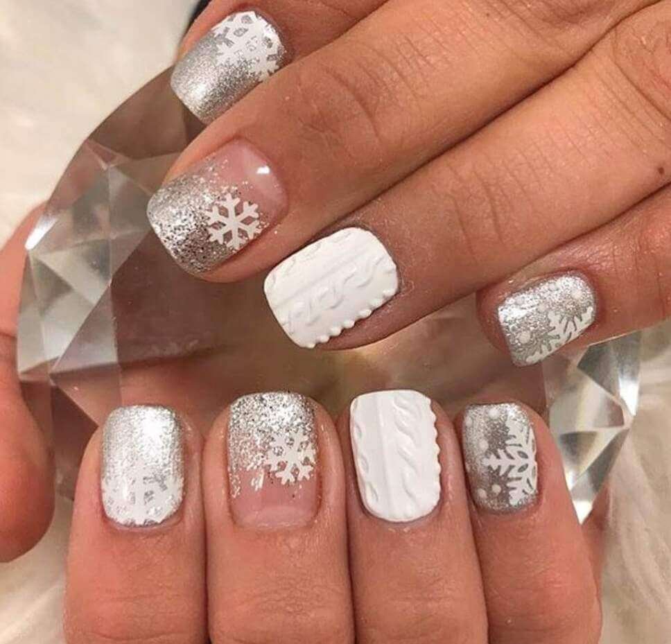 white sweater nail designs