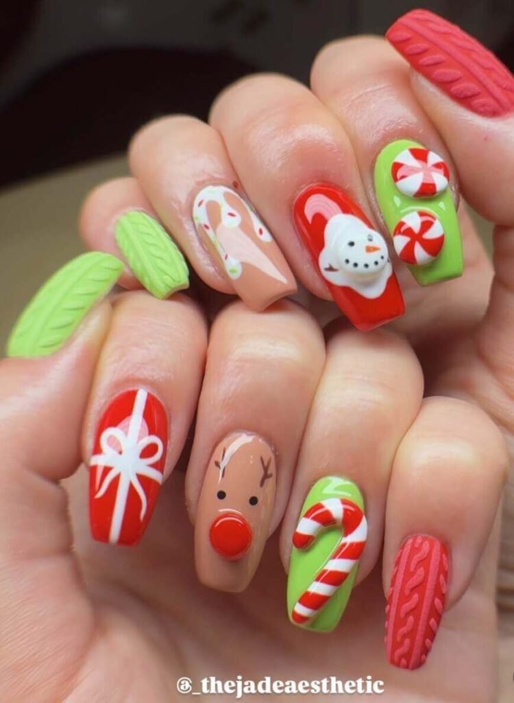 christmas sweater nail designs
