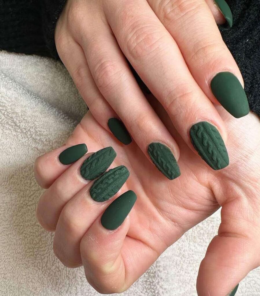 green sweater nails
