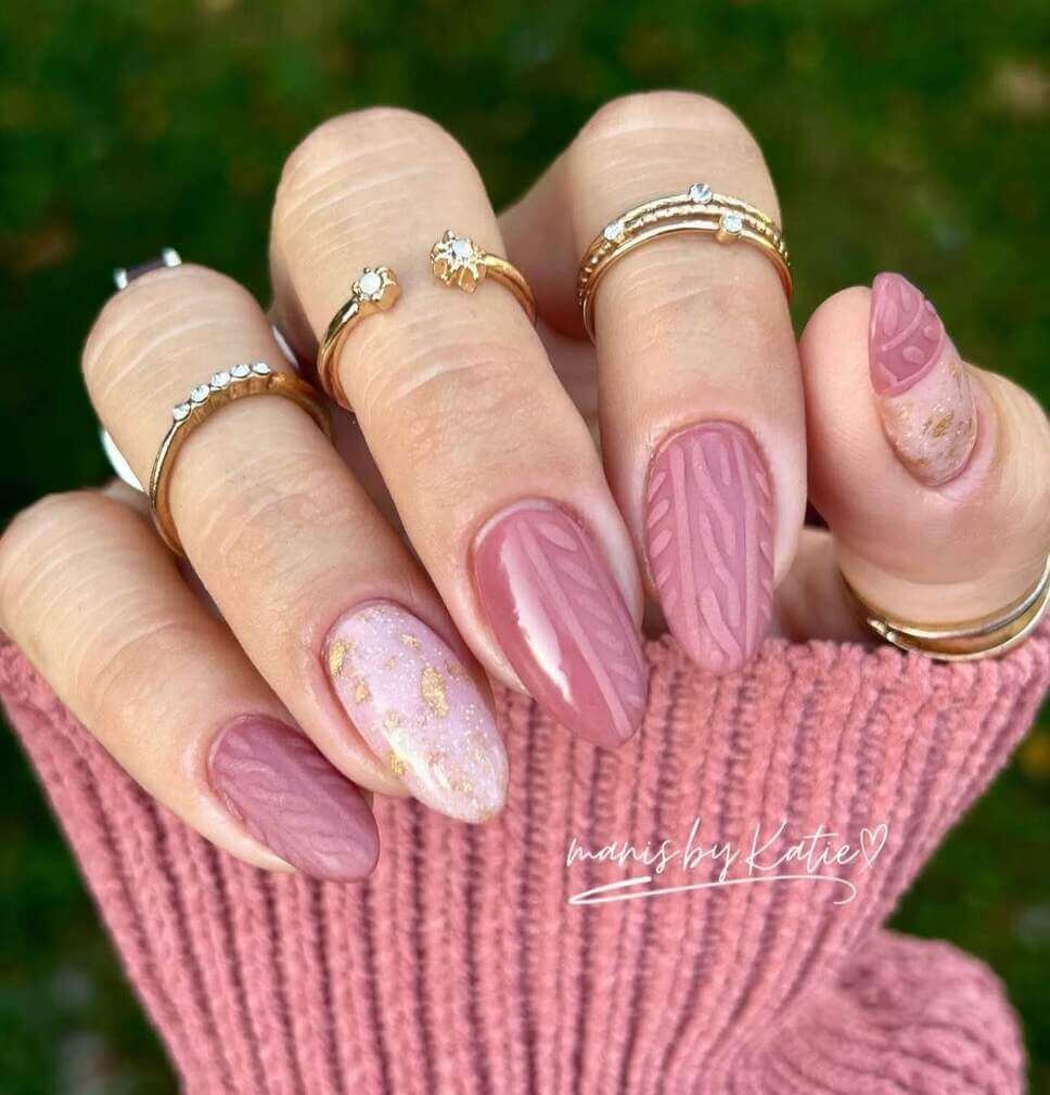 pink sweater nails