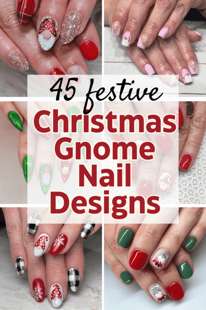 Christmas Gnome nail designs