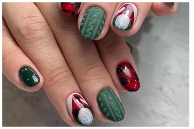 Christmas gnome nail designs