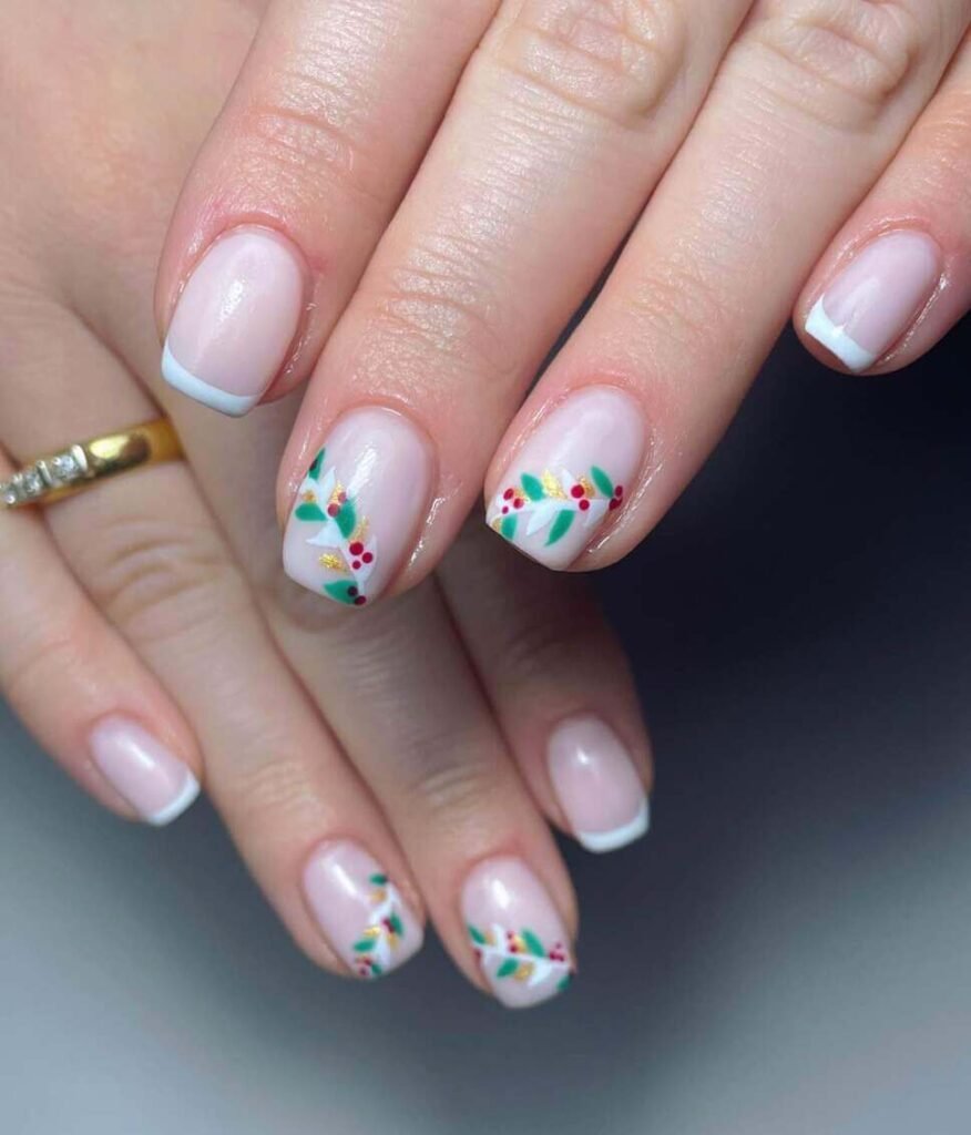 Christmas wreath nail designs 
