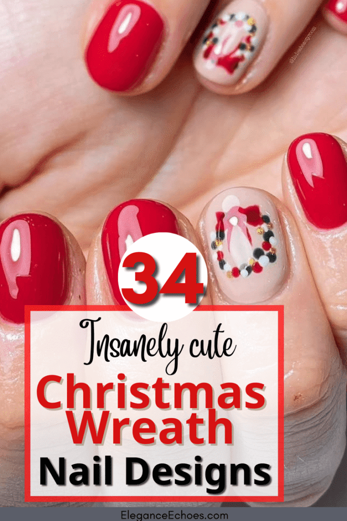 Christmas wreath nail designs