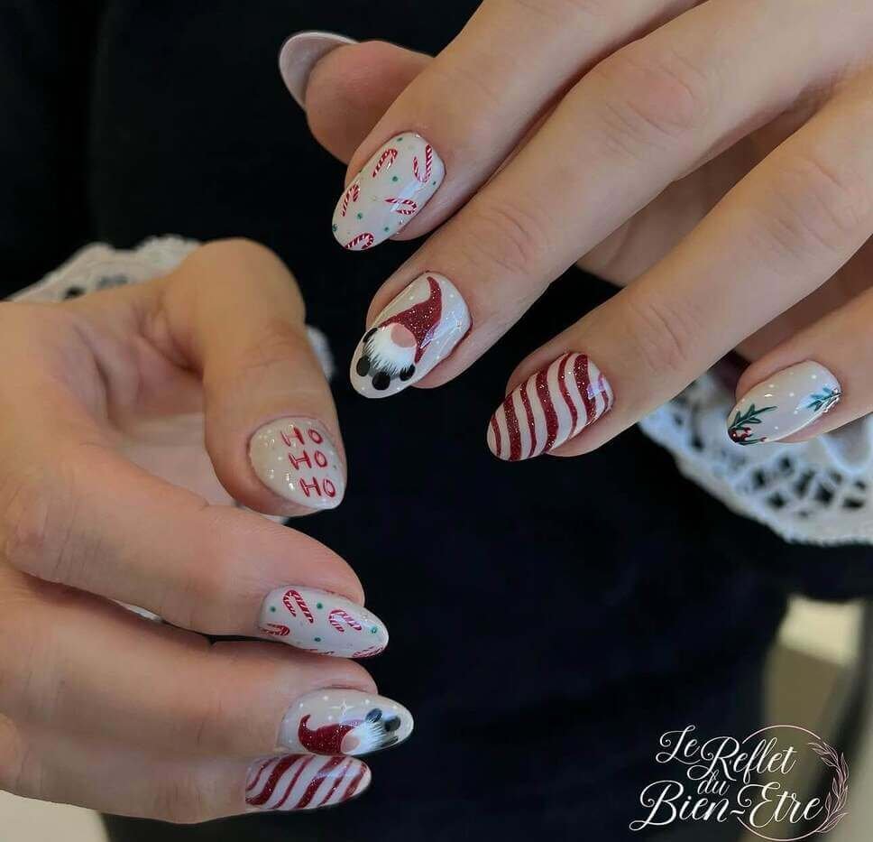 christmas gnome nail designs 