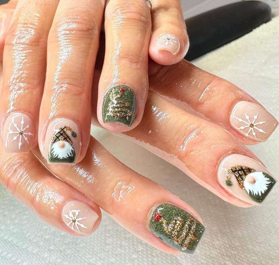 christmas gnome nail designs 