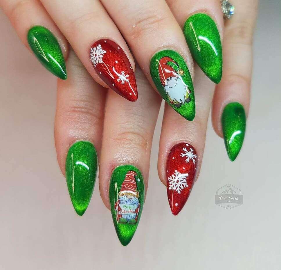 christmas gnome nail designs 