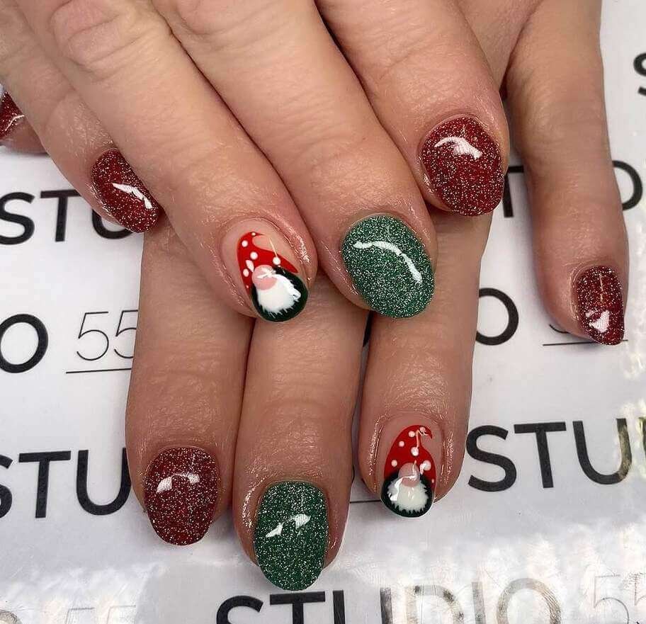christmas gnome nail designs 