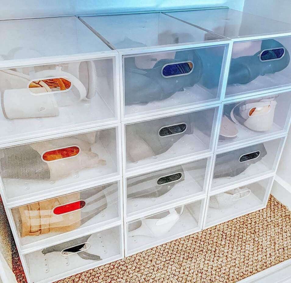 shoe storage ideas with boxes