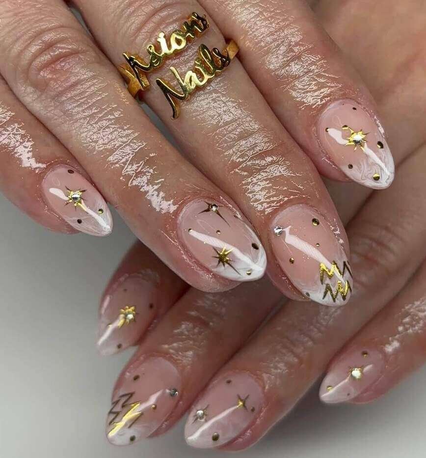 almond zodiac nail designs 