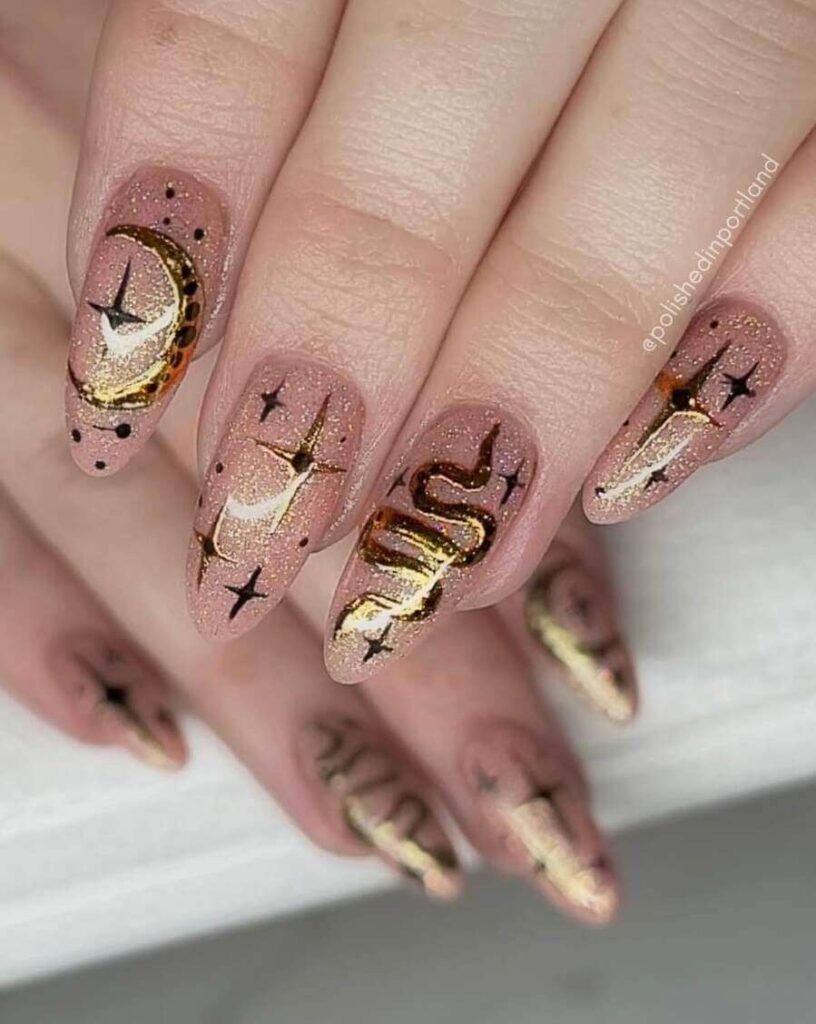 scorpio zodiac nail designs