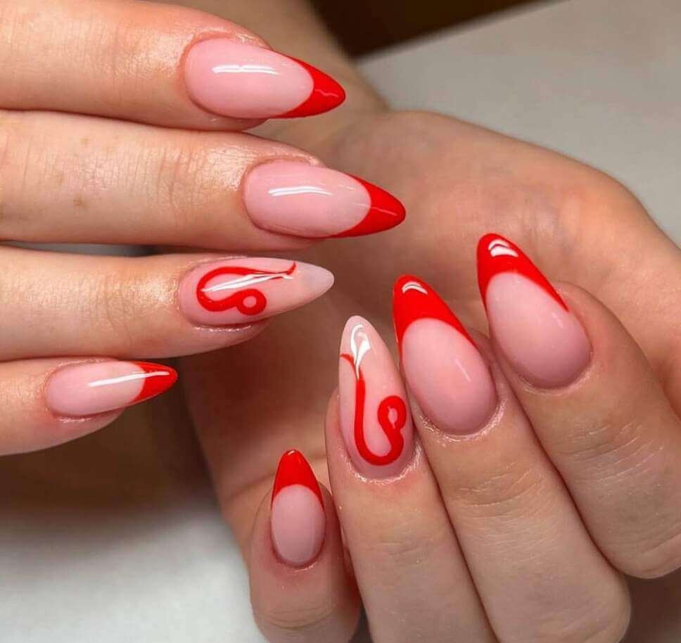 red zodiac nail designs