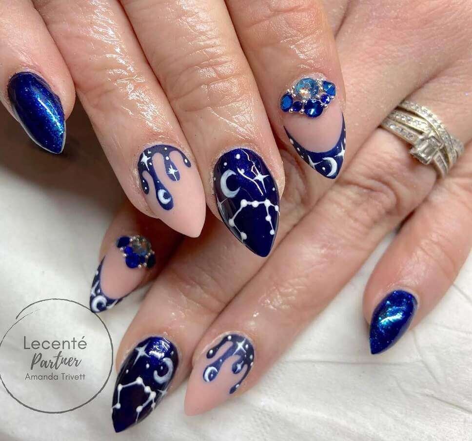 blue aquarius nail designs 