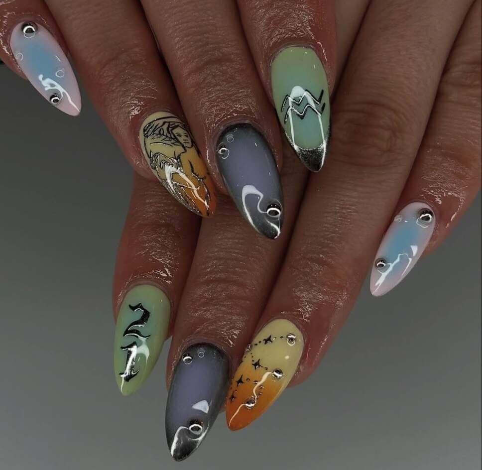 gradient aquarius nail designs 
