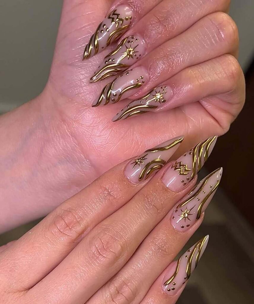 long aquarius nail designs