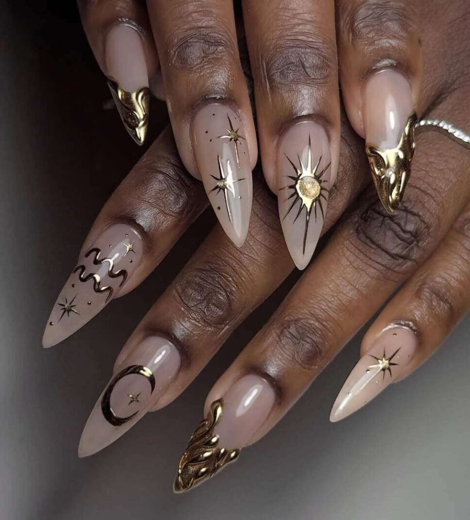 nude aquarius nail designs 